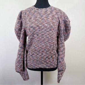 Unbranded Crewneck Puff Sleeve Space Dye Sweater